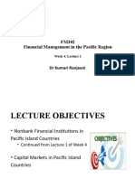 FM302 Financial Management in The Pacific Region: DR Kumari Ranjeeni