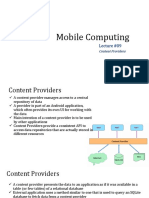 Lecture 09, Content Providers