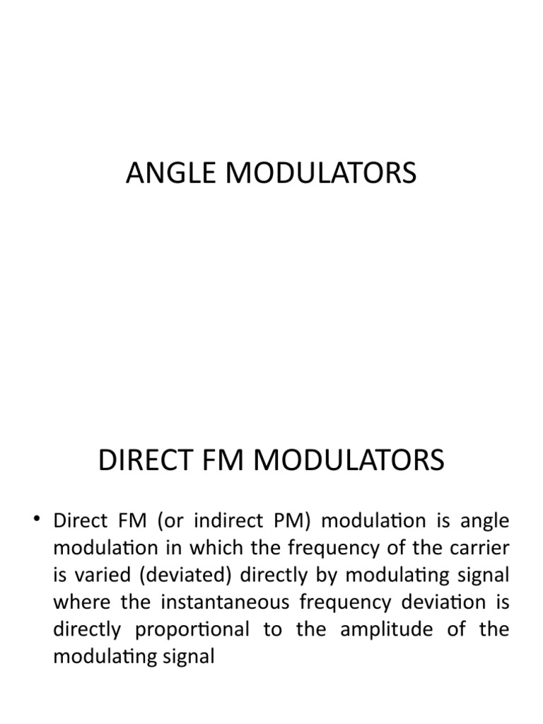 7 1 FM Modulators PDF Frequency Modulation Detector (Radio)