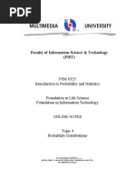 Faculty of Information Science & Technology (FIST) : PSM 0325 Introduction To Probability and Statistics