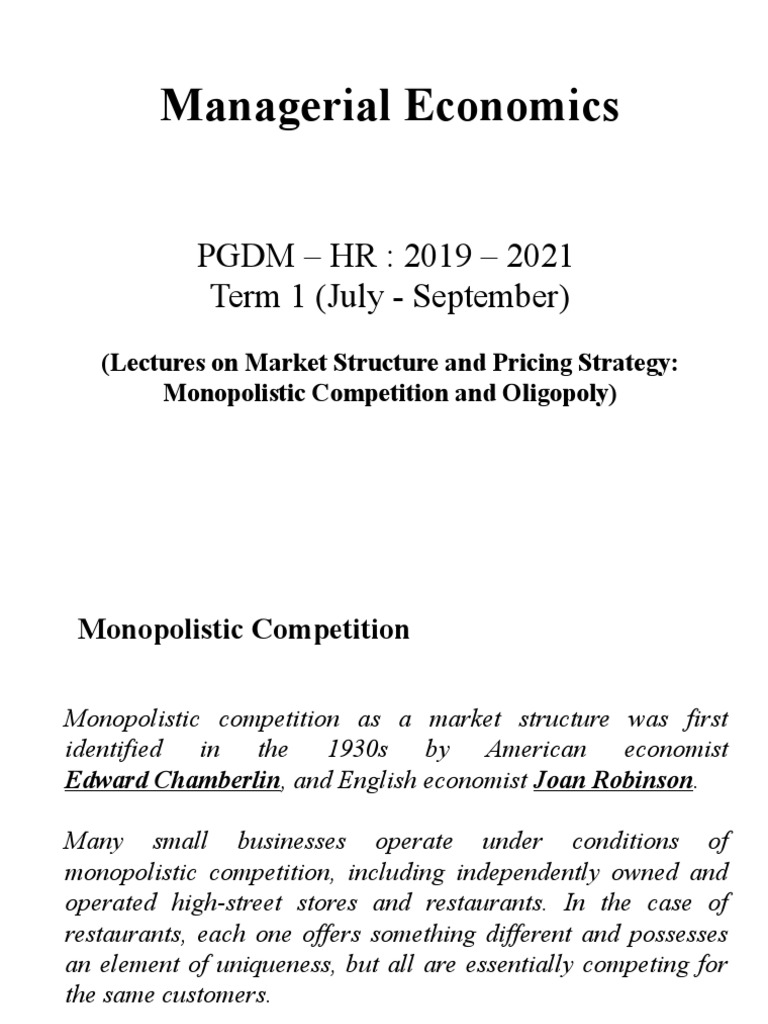 Oligopoly and Monopolistic Competition | PDF | Oligopoly | Monopoly