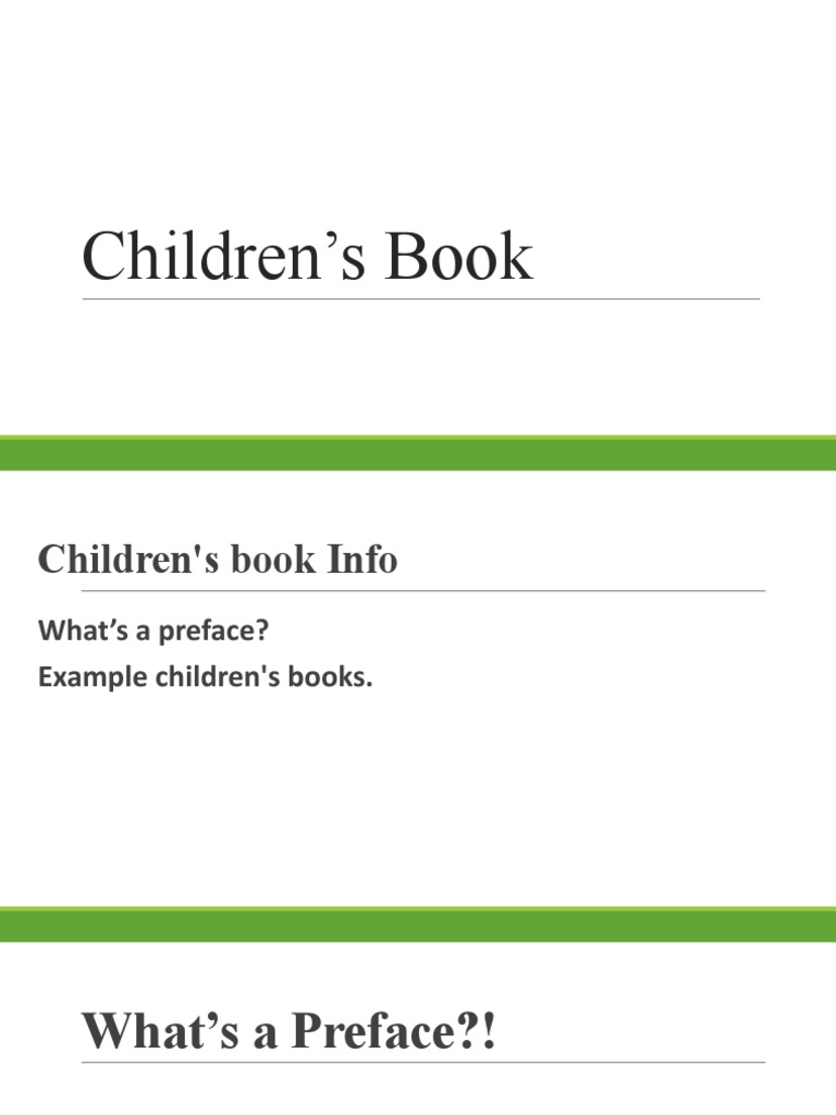 Children's Book Preface Examples | PDF | Books