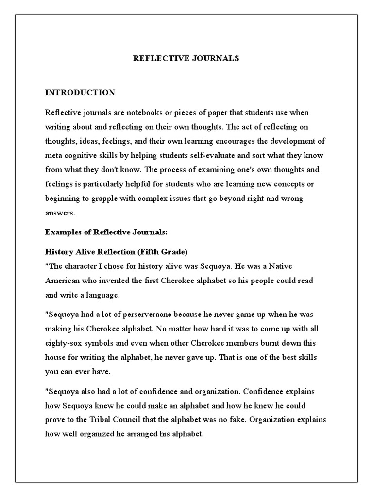 Reflective Journal | PDF | Reading Comprehension | Stress (Biology)