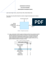 Análisis de un proceso de mezcla de corrientes gaseosas mediante balances de masa y energía