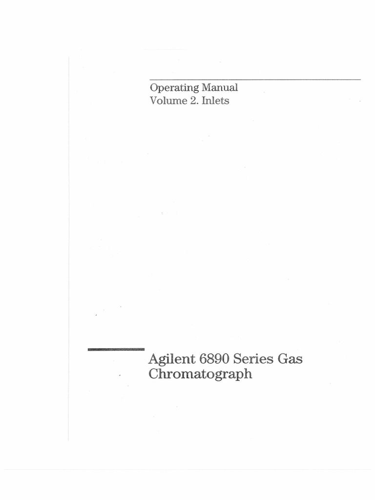 6890 Series GC - Volume 2 - Inlets Operating Manual - en PDF | PDF