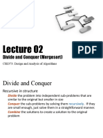 Divide and Conquer (Mergesort) : CSE373: Design and Analysis of Algorithms