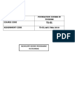 Course Title Course Code Assignment Code TS-01: Foundation Course in Tourism