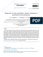 Reduction of Order and Fadeev-Jackiw Formalism in Generalized Electrodynamics