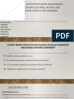 Article: An Internet-Based Randomized, Placebo-Controlled Trial of Kava and Valerian For Anxiety and Insomnia