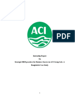 Internship Report On Strategic HRM Practices For Business Success in ACI Group LTD.: A Bangladesh Case Study