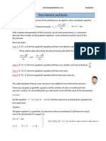 Discriminant and Roots