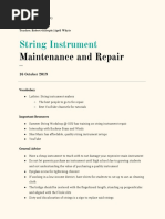 String Instrument: Maintenance and Repair