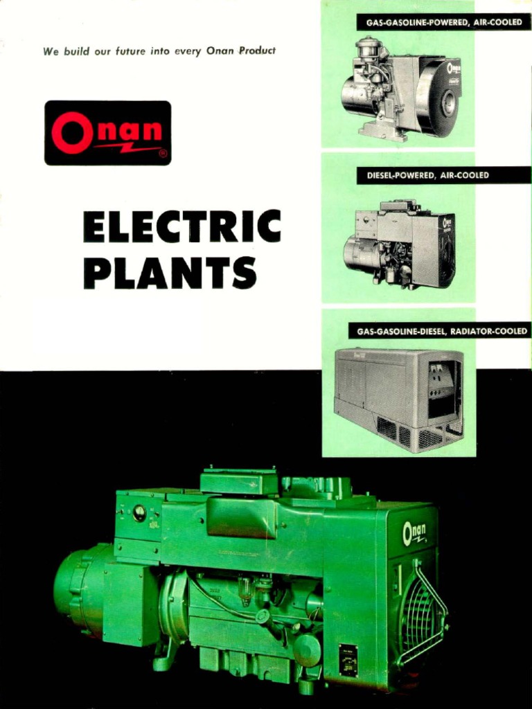Onan Electric Plants Bulletin PDF Diesel Engine Electric Generator