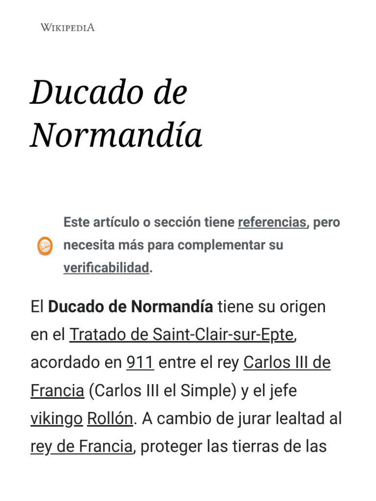 Ducado de Normandía PDF Ducado De Normandia Reino de francia