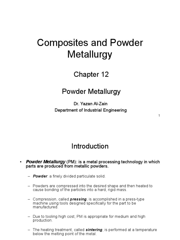 Powder Metallurgy Overview and Techniques | PDF | Sintering | Porosity