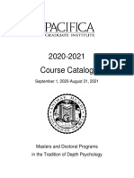 2020-2021 Course Catalog: Masters and Doctoral Programs in The Tradition of Depth Psychology