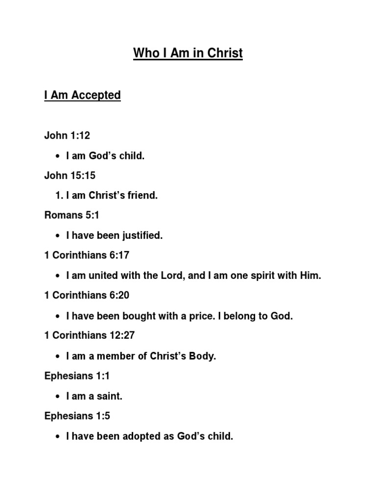 Who I Am in Christ | PDF