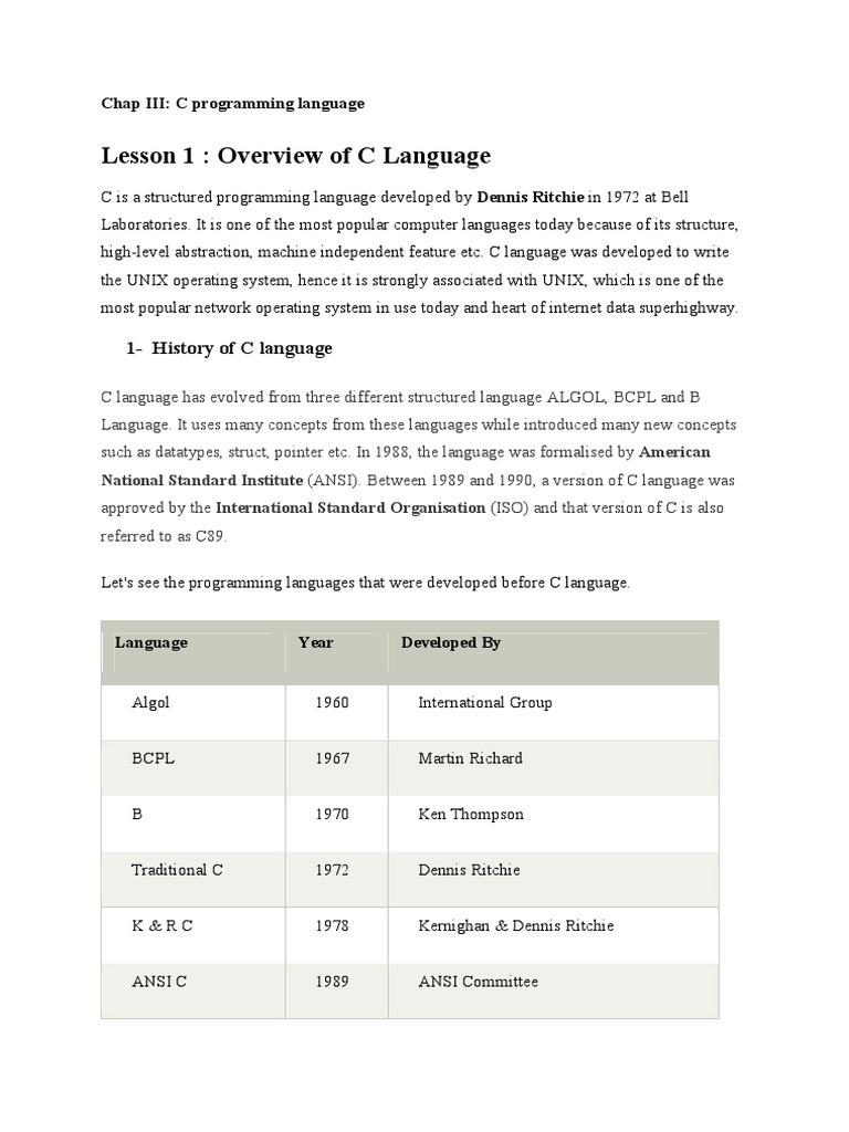 Introduction to C Programming Basics | PDF | C (Programming Language ...