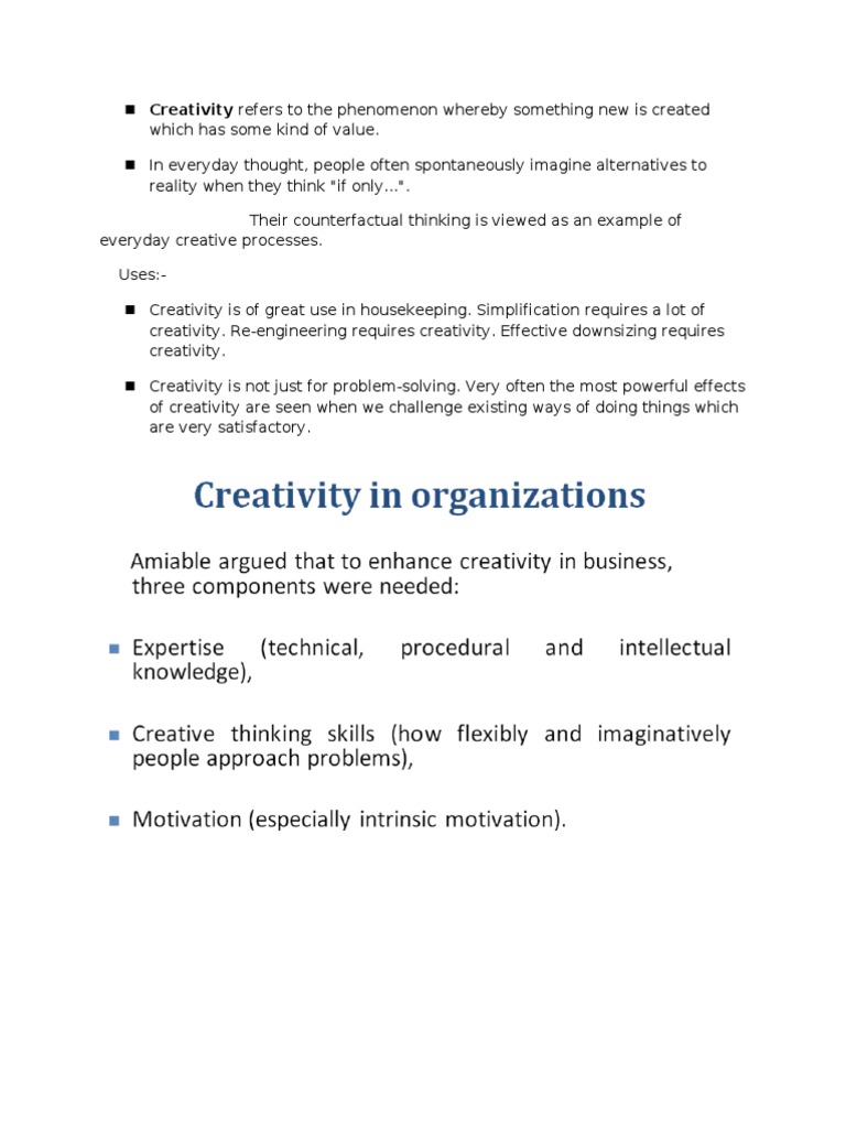 Understanding Creativity's Value | PDF