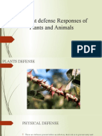 Different Defense Responses of Plants and Animals