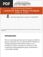 Lecture 8: Rate of Return Analysis: Instructional Material For