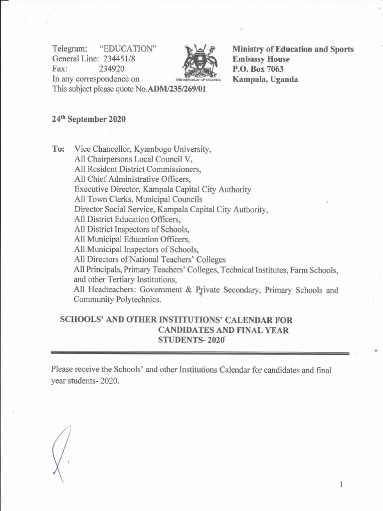 NEW UGANDA SchoolCalendar PDF
