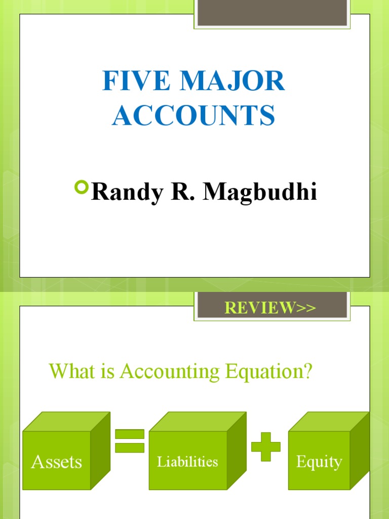 Five Major Accounts in Accounting | PDF | Equity (Finance) | Revenue