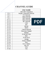 TV Channel Guide: Ch. # Ch. Name