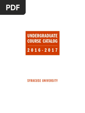 2016-17 Syracuse University Undergraduate Catalog PDF | PDF | Libraries |  Course Credit