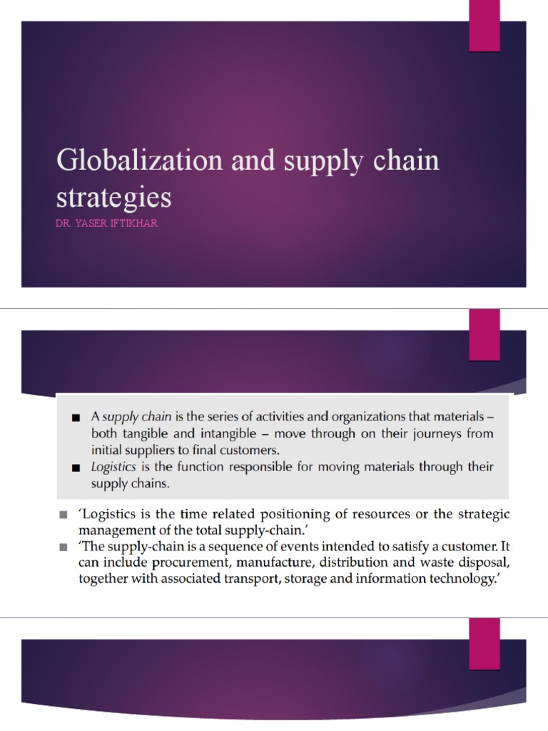 1Globalization and Supply Chain Strategies PDF Globalization
