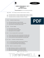 Gamma Upper Module Unit 1 Handout 1 Multiple Choice