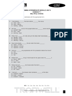 Gamma Intermediate Module Unit 6 Handout 1 Multiple Choice: Complete The Following Sentences With The Appropriate Form