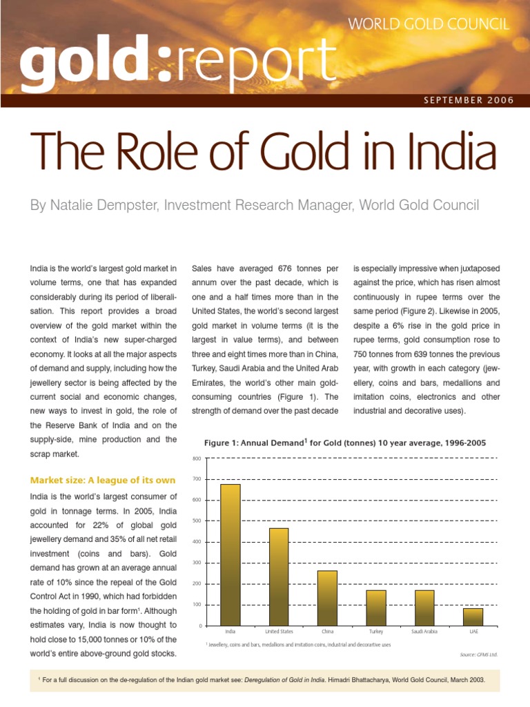 The Role of Gold in India | PDF | Gold As An Investment | Reserve Bank ...