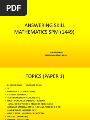 Answering Skill Maths Spm Pdf Argument Line Geometry