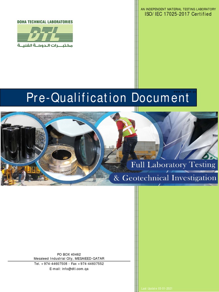 DTL Pre-Qualification Document | PDF | Asphalt | Geotechnical Engineering