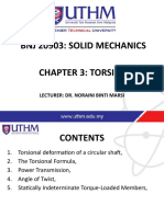 BNJ 20903: Solid Mechanics Chapter 3: Torsion: Lecturer: Dr. Noraini Binti Marsi