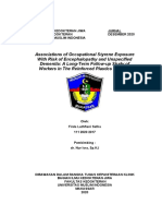 Telaah Jurnal Associations of Occupational Styrene Exposure With Risk of Encephalopathy and Unspecified Dementia A Long