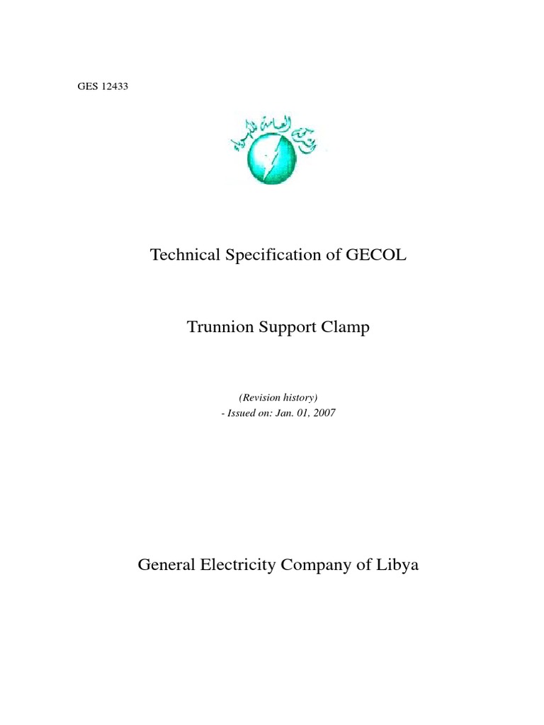 Trunnion Support Clamp PDF Specification (Technical Standard
