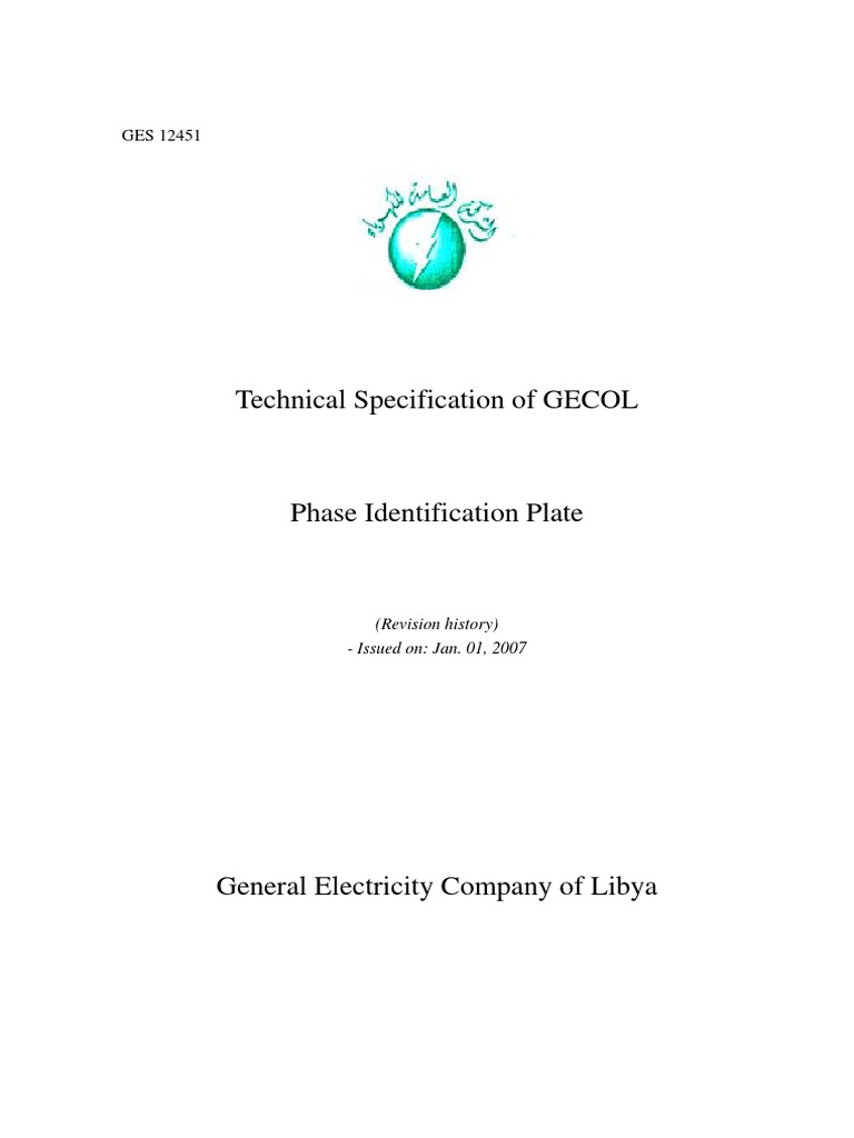 Phase Identification Plate Specification | PDF | Packaging And Labeling ...