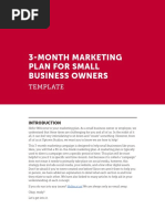 3-Month Marketing Plan For Small Business Owners: Template