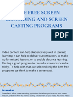 Some Suggested Screen Casting and Screen Recording Software