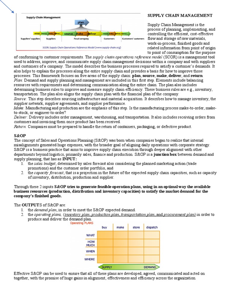 Supply Chain Management and S&OP Overview | PDF | Seasonality | Forecasting