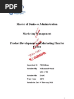 Download Marketing Plan for New Product for Canon UKMarketing Managment by Muhammad Omair SN49035546 doc pdf