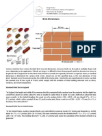 Brick Sizes and Dimensions Guide | PDF | Brick | Masonry