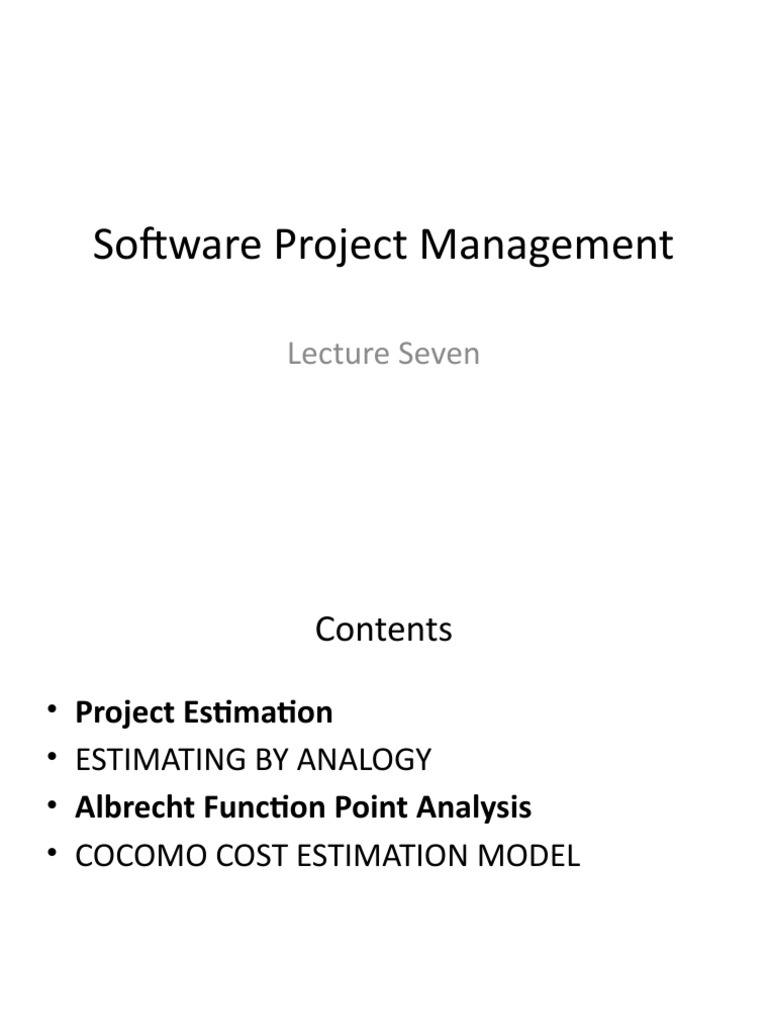 Software Project Management Lecture Seven | PDF | Computer Science ...
