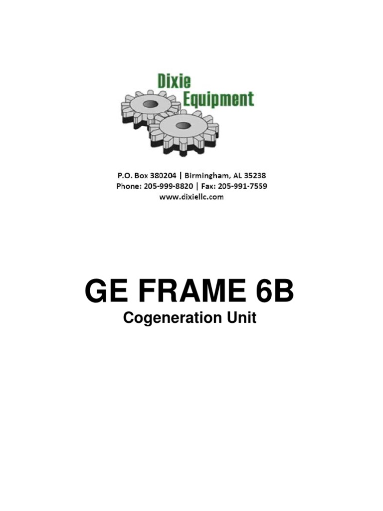 GE Frame 6B - Dixie | Download Free PDF | Gas Turbine | Turbine