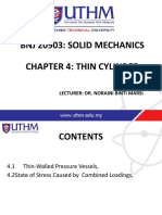 BNJ 20903: Solid Mechanics Chapter 4: Thin Cylinder: Lecturer: Dr. Noraini Binti Marsi