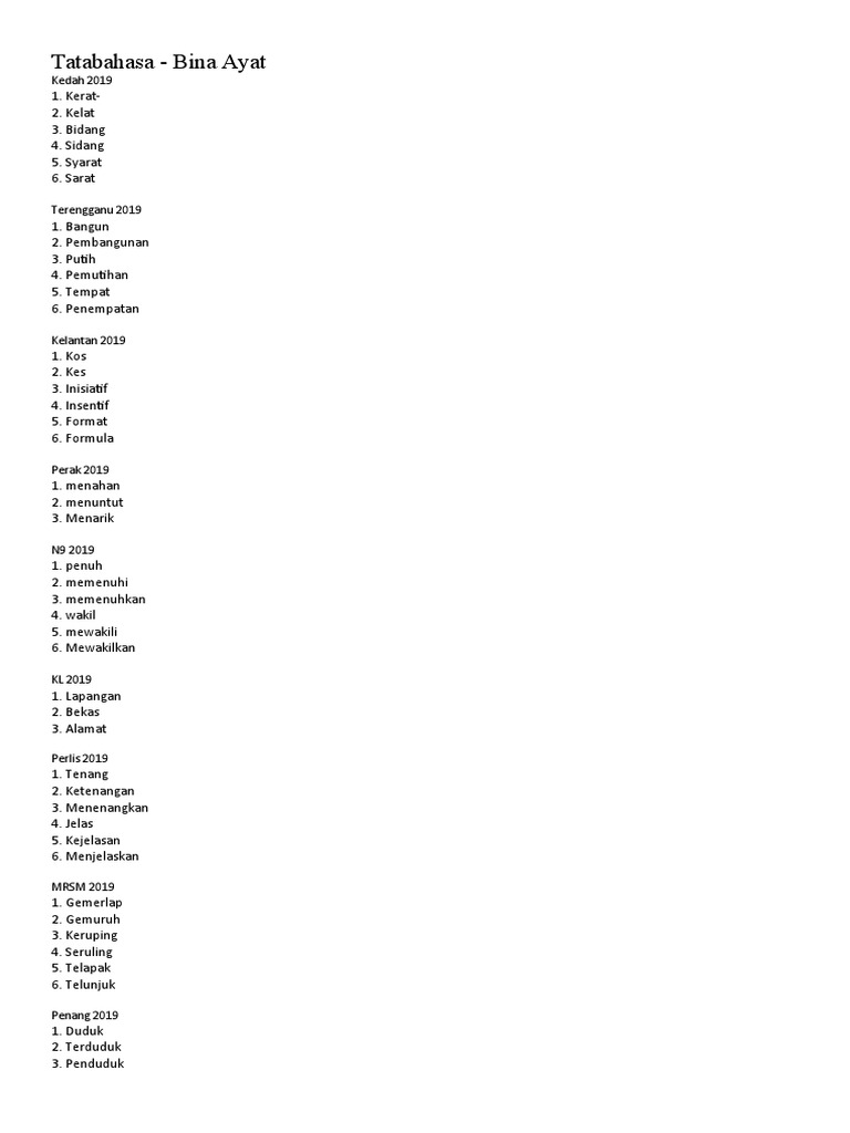 Tatabahasa Bina Ayat Pdf