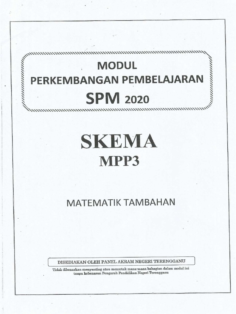 W4 2020 Terengganu Addmath K1 K2 Jawapan Pdf