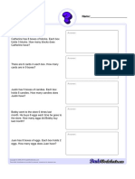 Easy Multiplication Word Problems Math Worksheet 2: Answer